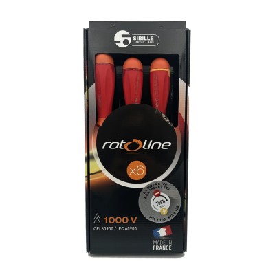 Penta Phillips and Slotted Insulated Screwdriver Set 6-Piece with PH5, PH6, PL3, PL4, PL6, PL8 Tips C6RL1