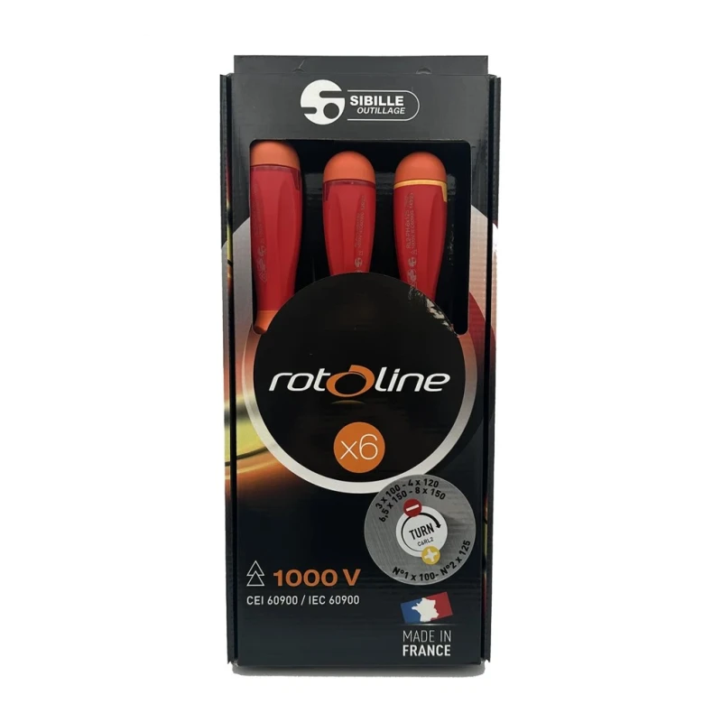 Penta Phillips and Slotted Insulated Screwdriver Set 6-Piece with PH5, PH6, PL3, PL4, PL6, PL8 Tips C6RL1