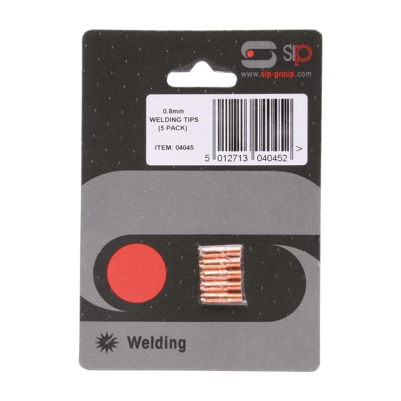 SIP Welding Accessory for MIG Welders 90 to 150 A Pack of 5 Tips 4045