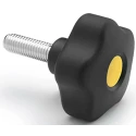 Elesa Black Polypropylene Hex Clamping Knob, M8 Threaded Stud, 43 mm Diameter, 20 mm Thread Length, Model 169912-C9