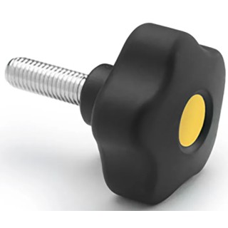 Elesa Black Polypropylene Hex Clamping Knob, M8 Threaded Stud, 43 mm Diameter, 20 mm Thread Length, Model 169912-C9