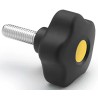 Elesa Black Polypropylene Hex Clamping Knob M10 Threaded Stud 53 mm Diameter 169971-C9