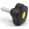 Elesa Black Polypropylene Hex Clamping Knob M10 Threaded Stud 53 mm Diameter 169973-C9