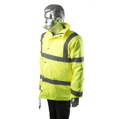 Portwest 300D Industry High Visibility Yellow Men's Hi Vis Traffic Jacket XL 300D Oxford Polyester Waterproof 220g 918-5936