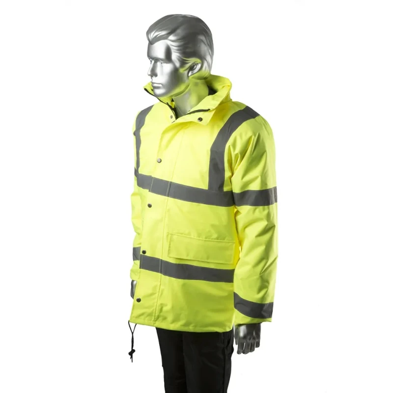 Portwest 300D Industry High Visibility Yellow Men's Hi Vis Traffic Jacket XL 300D Oxford Polyester Waterproof 220g 918-5936