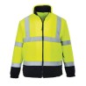 Portwest Yellow, Navy Men's Hi Vis Work Fleece, Size S, CE Certified, EN ISO 20471 Class 3, ANSI/ISEA 107-2015 918-6024