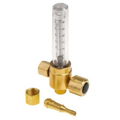GCE Blow Torch Oxygen, Acetylene Precision Flow Meter with Brass Finish and 3/8 Inch BSP Connections 9423240RS