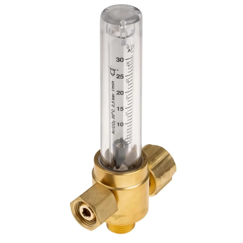 GCE Blow Torch Oxygen, Acetylene Precision Flow Meter with Brass Finish and 3/8 Inch BSP Connections 9423240RS