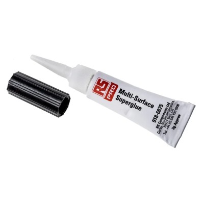 RS PRO Industrial Cyanoacrylate Adhesive Super Glue Liquid, Transparent, 3 g Tube 918-6875