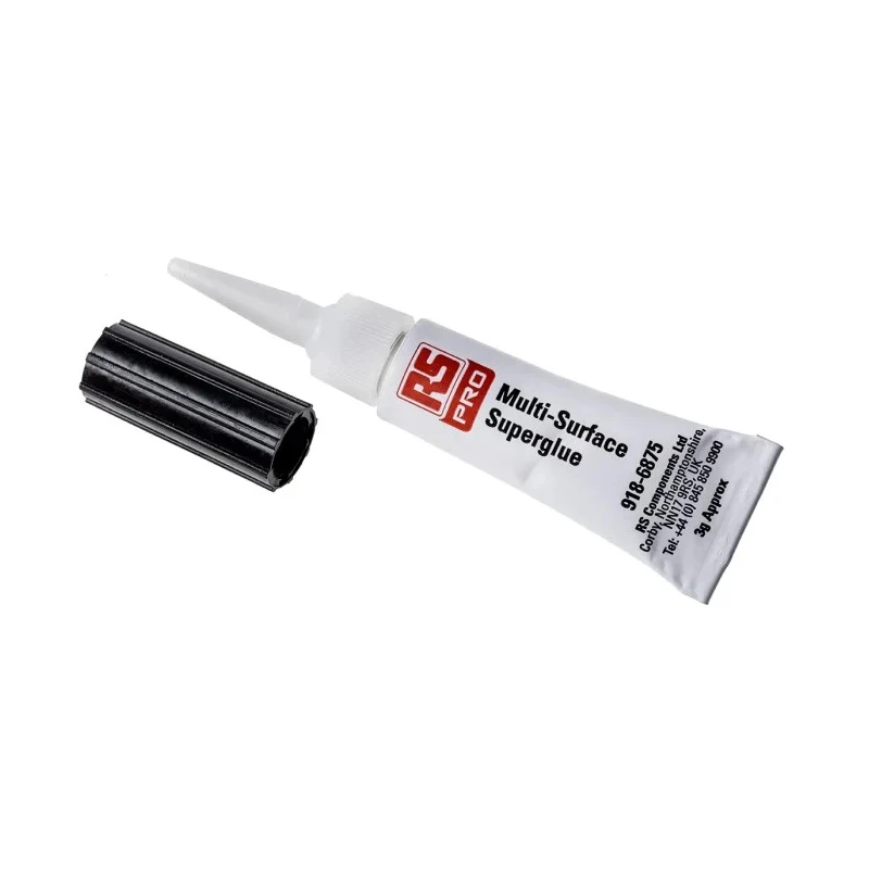 RS PRO Industrial Cyanoacrylate Adhesive Super Glue Liquid, Transparent, 3 g Tube 918-6875