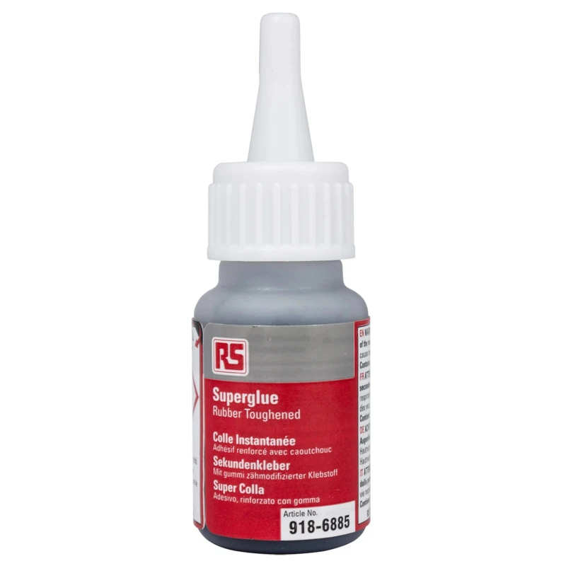 RS PRO Superglue, Rubber Toughened Cyanoacrylate Adhesive Liquid 20 g Black 918-6885