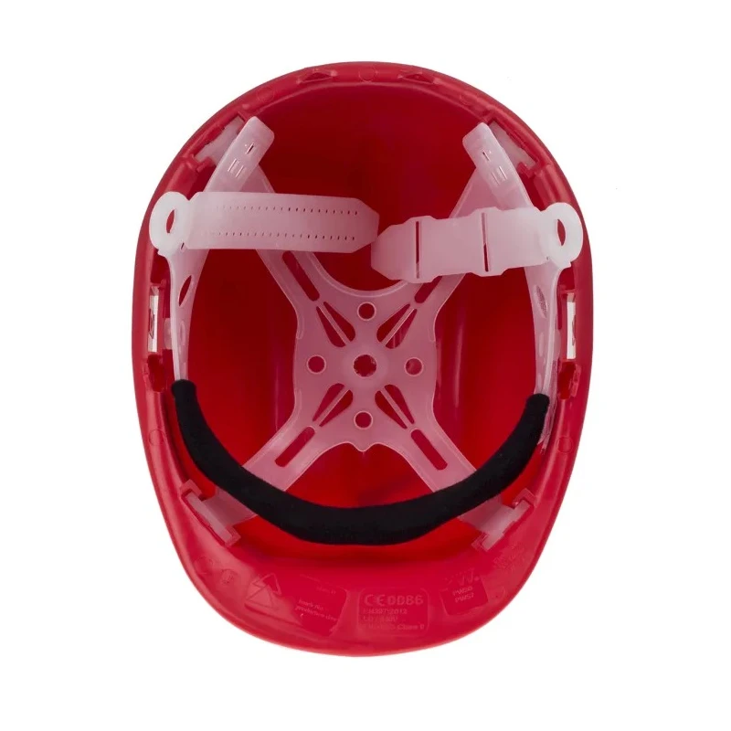 Portwest Red Adjustable Safety Helmet Polypropylene 4-Point Buckle Suspension 918-5636
