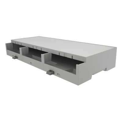 Italtronic DIN Rail Enclosure Kit Modulbox Compact Series ABS Grey 87mm Height 209.4mm Length 71.3mm Width 35.1212000.BL