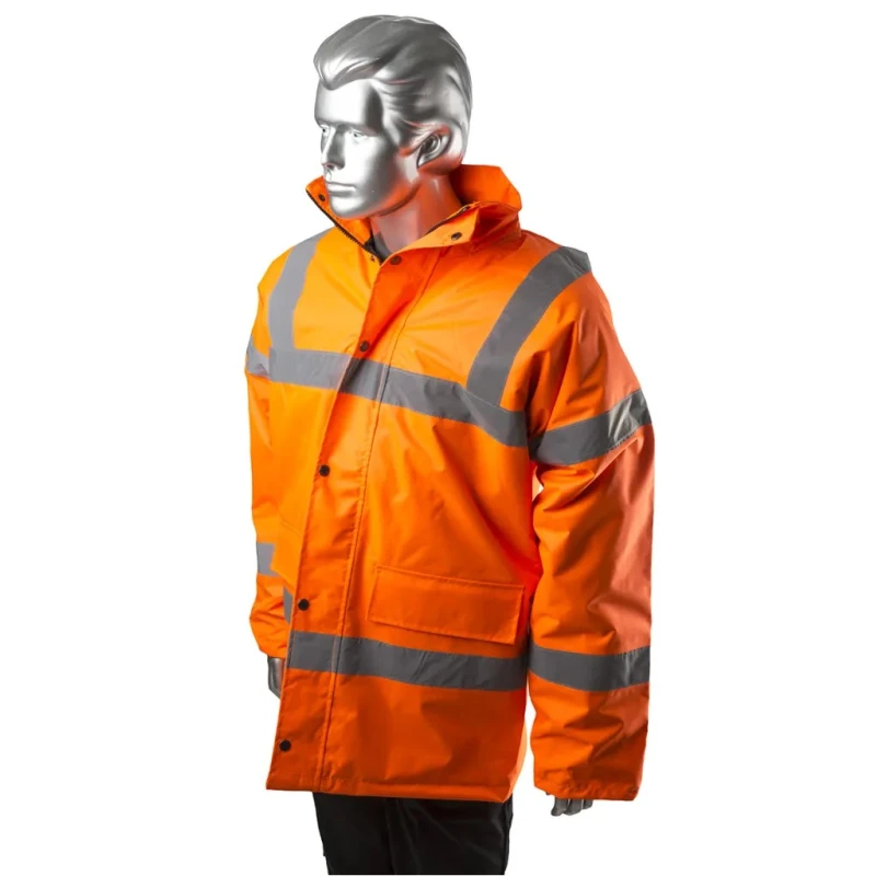 Portwest Orange Men's Hi Vis Traffic Jacket, L 918-5914