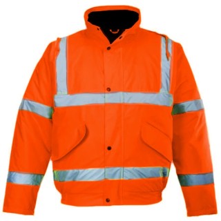 Portwest 300D Industry High Visibility Orange Men's Hi Vis Traffic Jacket XL 918-5917
