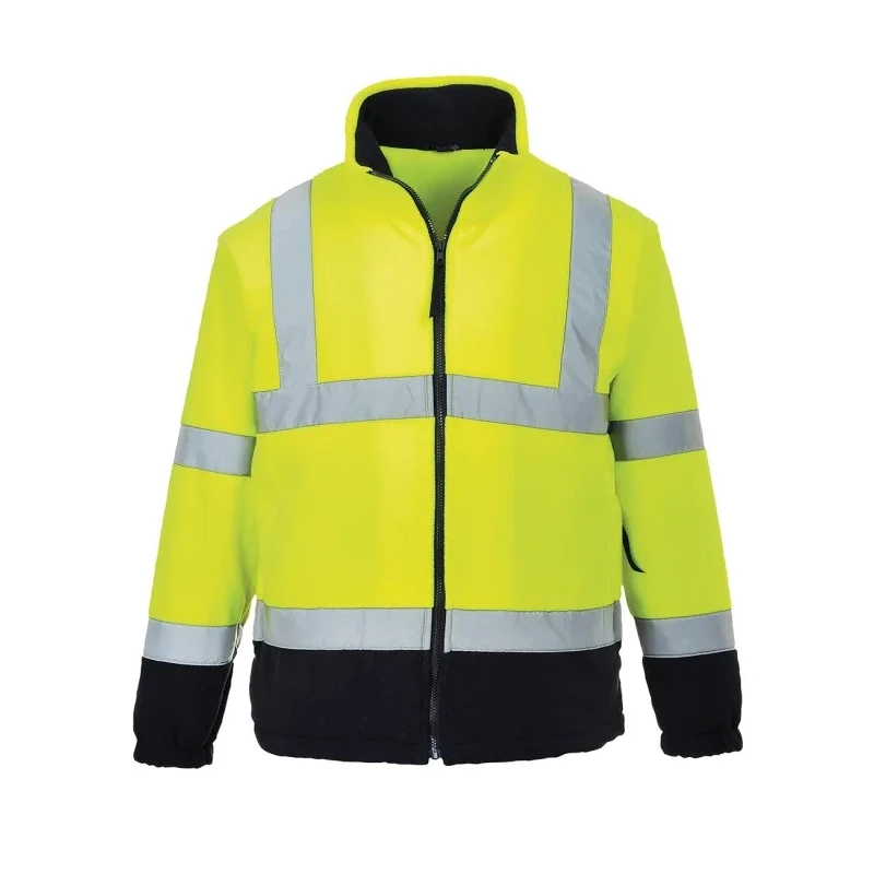 Portwest Yellow, Navy Men's Hi Vis Work Fleece, 2XL, ANSI/ISEA 107-2015 Class 3, CE Certified 918-6033