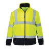 Portwest Yellow, Navy Men's Hi Vis Work Fleece, 2XL, ANSI/ISEA 107-2015 Class 3, CE Certified 918-6033