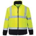 Portwest Yellow Navy Men's Hi Vis Work Fleece, Size 3XL, Zipper Closure, ANSI/ISEA 107-2015 Class 3 918-6037