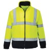 Portwest Yellow Navy Men's Hi Vis Work Fleece, Size 3XL, Zipper Closure, ANSI/ISEA 107-2015 Class 3 918-6037