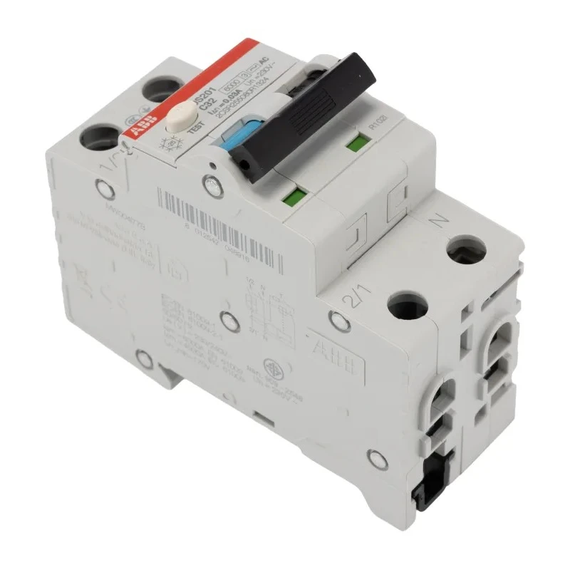 ABB Residual Current Circuit Breaker with Overload Protection 32A Current Rating 2-Pole 30mA 2CSR255080R1324 DS201 C32 AC30