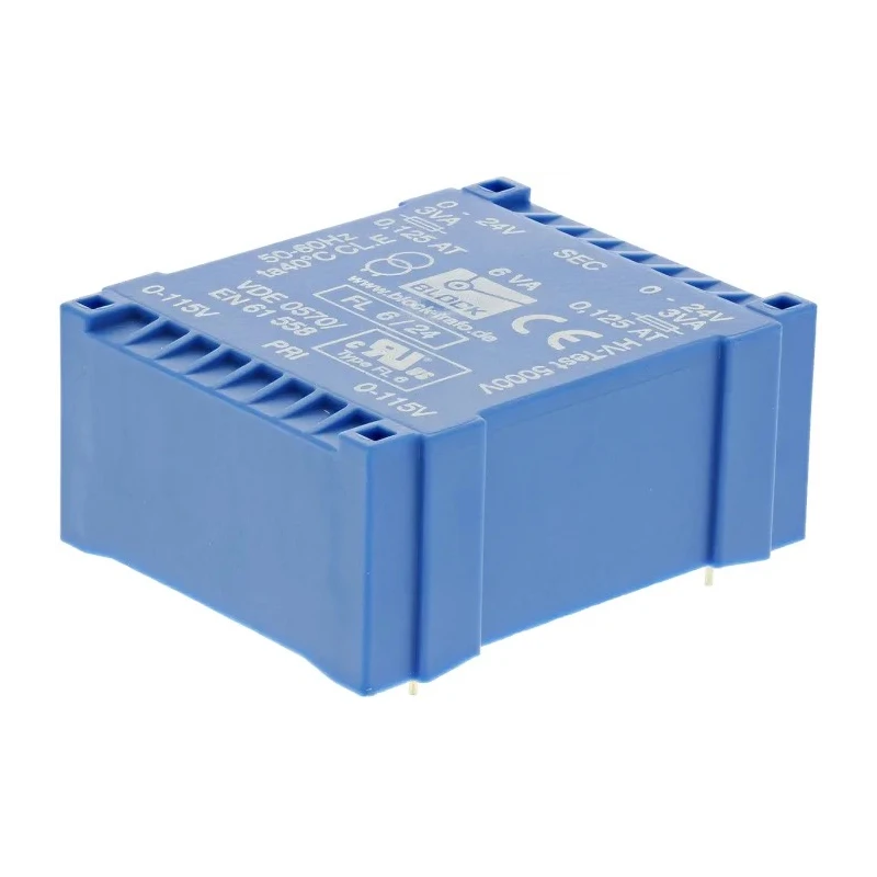Block PCB Transformer 24 V AC Dual Primary Dual Secondary 6 VA Through Hole FL 6/24