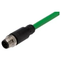 RS PRO Cat5e Ethernet Cable, 2 m Length, Green Braid PVC Jacket, M12 Male to RJ45 Male Connector, 60V RS PRO Cat5e