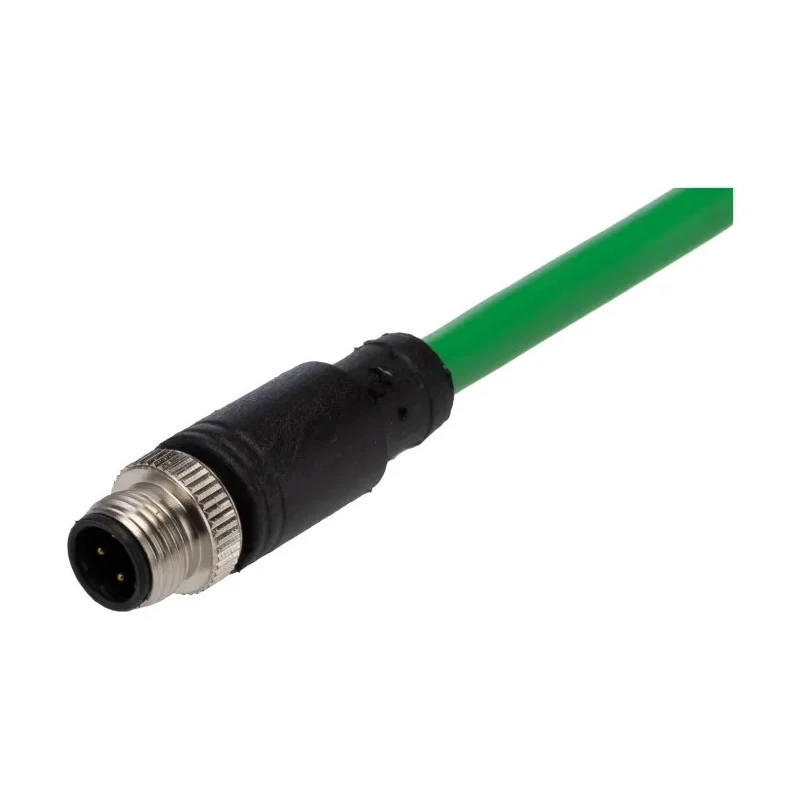 RS PRO Cat5e Ethernet Cable, 2 m Length, Green Braid PVC Jacket, M12 Male to RJ45 Male Connector, 60V RS PRO Cat5e