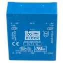 Block Low Profile 9 V AC 2 Output Pin PCB Transformer, Dual Secondary Windings, Isolation 5000V, 14VA, VDE 0570 FL 14/9