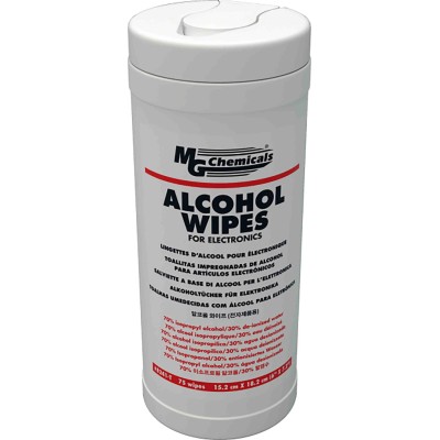 MG Chemicals Wet Anti-Static Wipes Tub, 152 x 178 mm, 75 Per Pack 8241-T