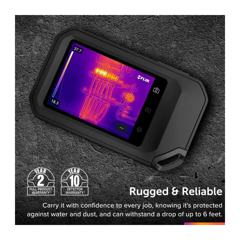FLIR Thermal Imaging Camera with WiFi, 160 x 120 Pixel Detector, 400 °C Max Temperature, Lithium-ion FLIR C5 with Wi-Fi