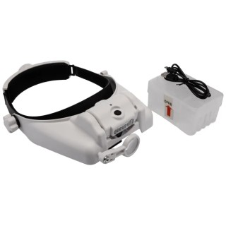 RS PRO LED Headband Magnifier with Bi-Plate Adjustable Lenses Illuminated, Rechargeable Battery, 13x Magnification 201-7938