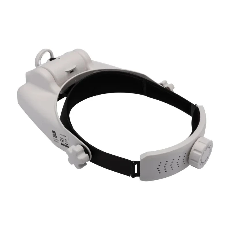 RS PRO LED Headband Magnifier with Bi-Plate Adjustable Lenses Illuminated, Rechargeable Battery, 13x Magnification 201-7938