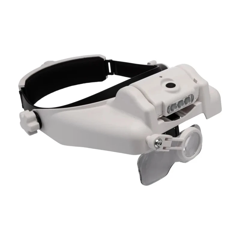 RS PRO LED Headband Magnifier with Bi-Plate Adjustable Lenses Illuminated, Rechargeable Battery, 13x Magnification 201-7938