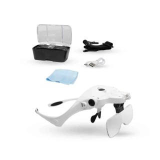 RS PRO Illuminated Magnifying Spectacle with 3.5x Magnification, Rechargeable Battery, LED Light 201-7939