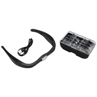 RS PRO Illuminated Magnifying Spectacle with 5x Magnification, Rechargeable Battery, LED Spotlight 201-7940