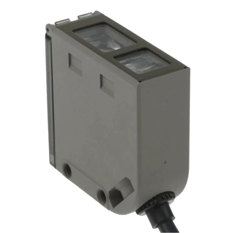 Omron Background Suppression Distance Sensor, Block Style, 5 to 200 mm Detection Range, NPN Output, LED Light E3S-CL1 2M