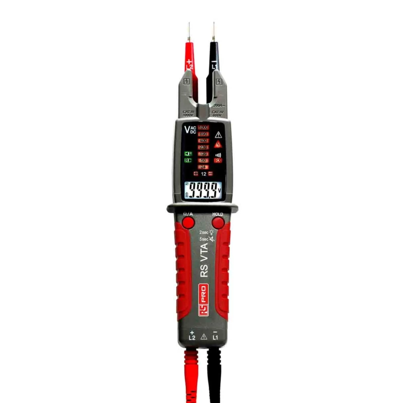 RS PRO Digital Voltage Tester 999.9V AC Continuity Check Battery Powered CAT III 1000 V CAT IV 600 V VTA 201-7830
