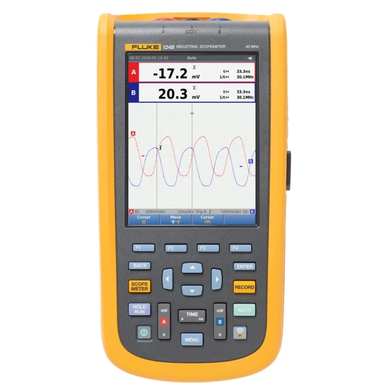 Fluke 120B Series 40 MHz Handheld Digital Oscilloscope, 2 Channels, 5.7-inch TFT Colour Display FLUKE-124B/UK