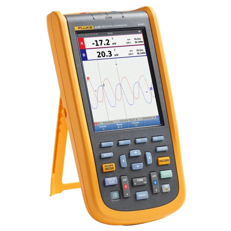 Fluke 120B Series 40 MHz Handheld Digital Oscilloscope, 2 Channels, 5.7-inch TFT Colour Display FLUKE-124B/UK