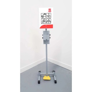 RS PRO Foot Operated Free-Standing Hand Sanitising Dispenser 1.21 m Height x 312 mm Width x 306 mm Depth 201-7831