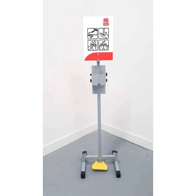RS PRO Foot Operated Free-Standing Hand Sanitising Dispenser 1.21 m Height x 312 mm Width x 306 mm Depth 201-7831