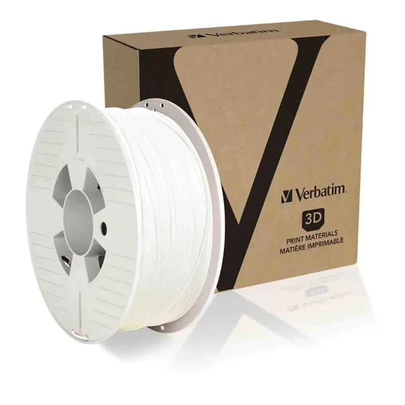 Verbatim 1.75 mm White PET-G 3D Printer Filament, 1 kg 55050