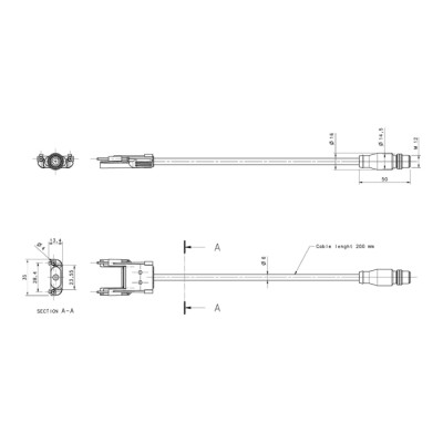 ABB Sensor Actuator Cable Series M12-C02PT6RB with M12 Connectors 2TLA022315R0200 M12-C02PT6RB