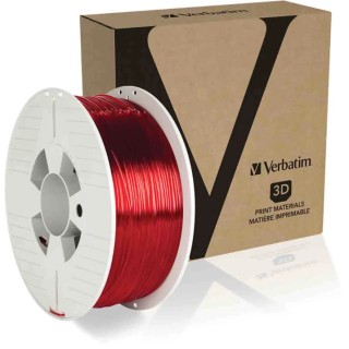 Verbatim 1.75 mm Clear Red PET-G 3D Printer Filament 1 kg 55054