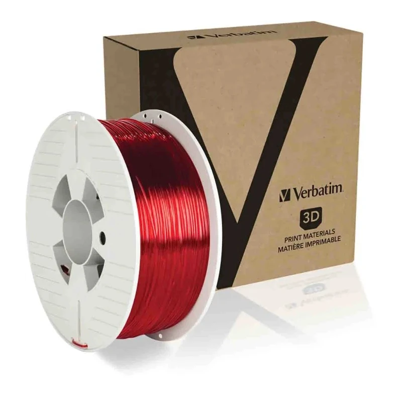Verbatim 1.75 mm Clear Red PET-G 3D Printer Filament 1 kg 55054