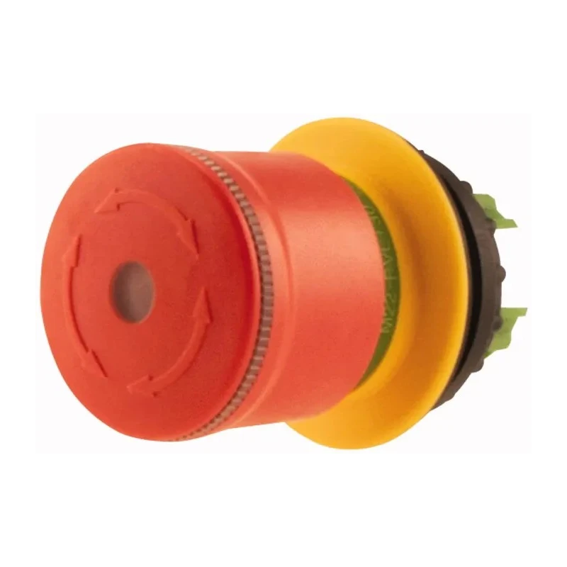 Eaton M22 Series Emergency Stop Push Button Head, Twist Release, Mushroom Style, Illuminated, 30mm Diameter 197538 M22-PVLT30