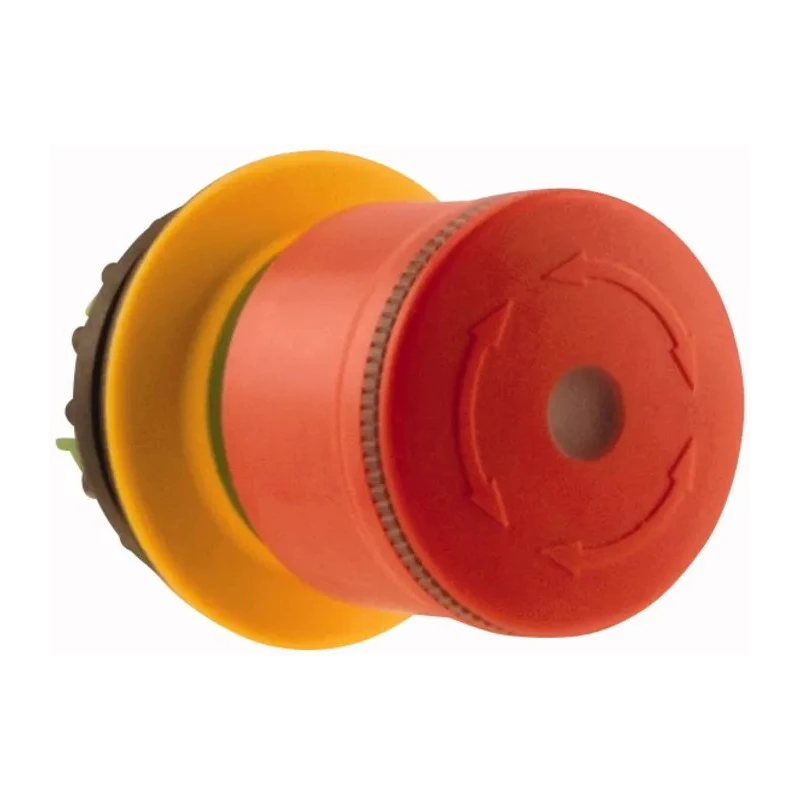 Eaton M22 Series Emergency Stop Push Button Head, Twist Release, Mushroom Style, Illuminated, 30mm Diameter 197538 M22-PVLT30
