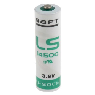 Saft LS14500 Lithium Thionyl Chloride AA Battery 3.6 V, 2.6 Ah, Non-Rechargeable, Industrial Grade LS14500