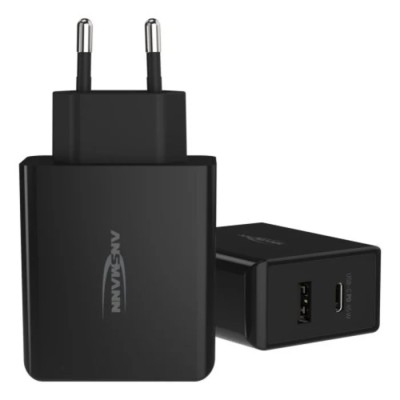 Ansmann 2 Output USB Type C AC/DC Adapter EU Plug 20V DC Output 3A 45W HC245PD 1001-0095