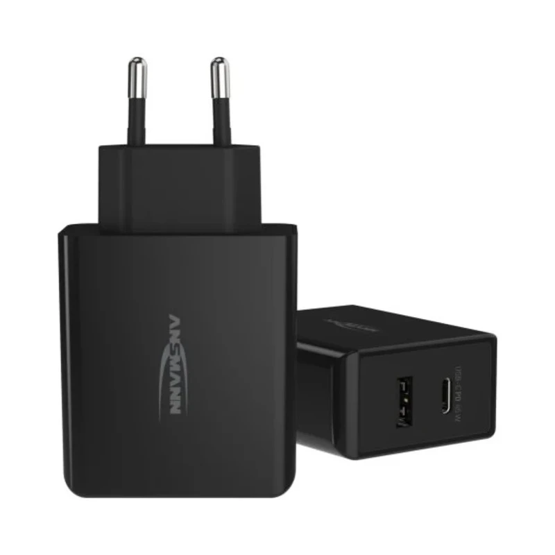 Ansmann 2 Output USB Type C AC/DC Adapter EU Plug 20V DC Output 3A 45W HC245PD 1001-0095
